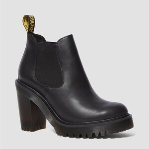 Dr. Martens - HURSTON WOMEN'S LEATHER HEELED CHELSEA BOOTS - size 8
